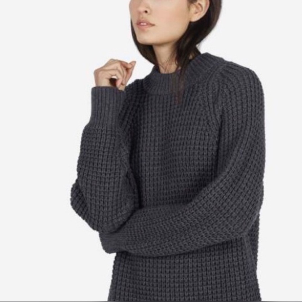 Everlane Navy Blue Waffle Knit Sweater Tunic Sz S - Picture 11 of 11